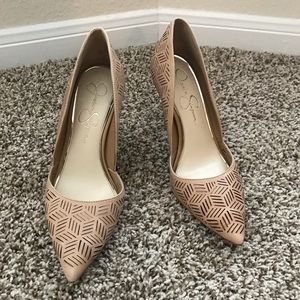 Jessica Simpson nude beige heels